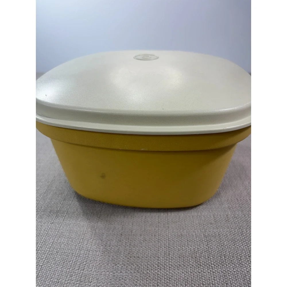 Vintage Tupperware Large Vegetable Steamer Cooker 3 Piece Mustard